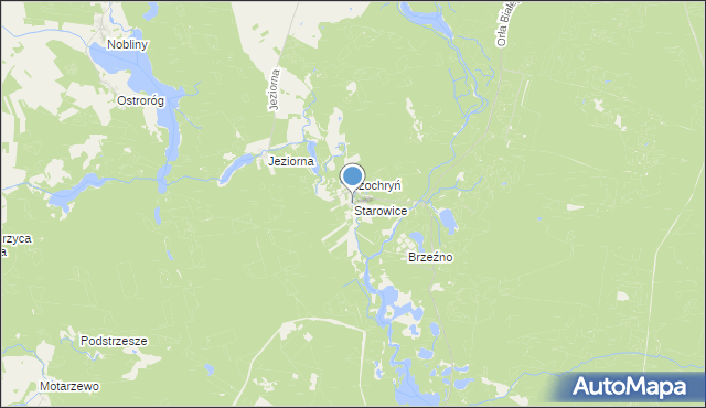mapa Starowice, Starowice gmina Borne Sulinowo na mapie Targeo